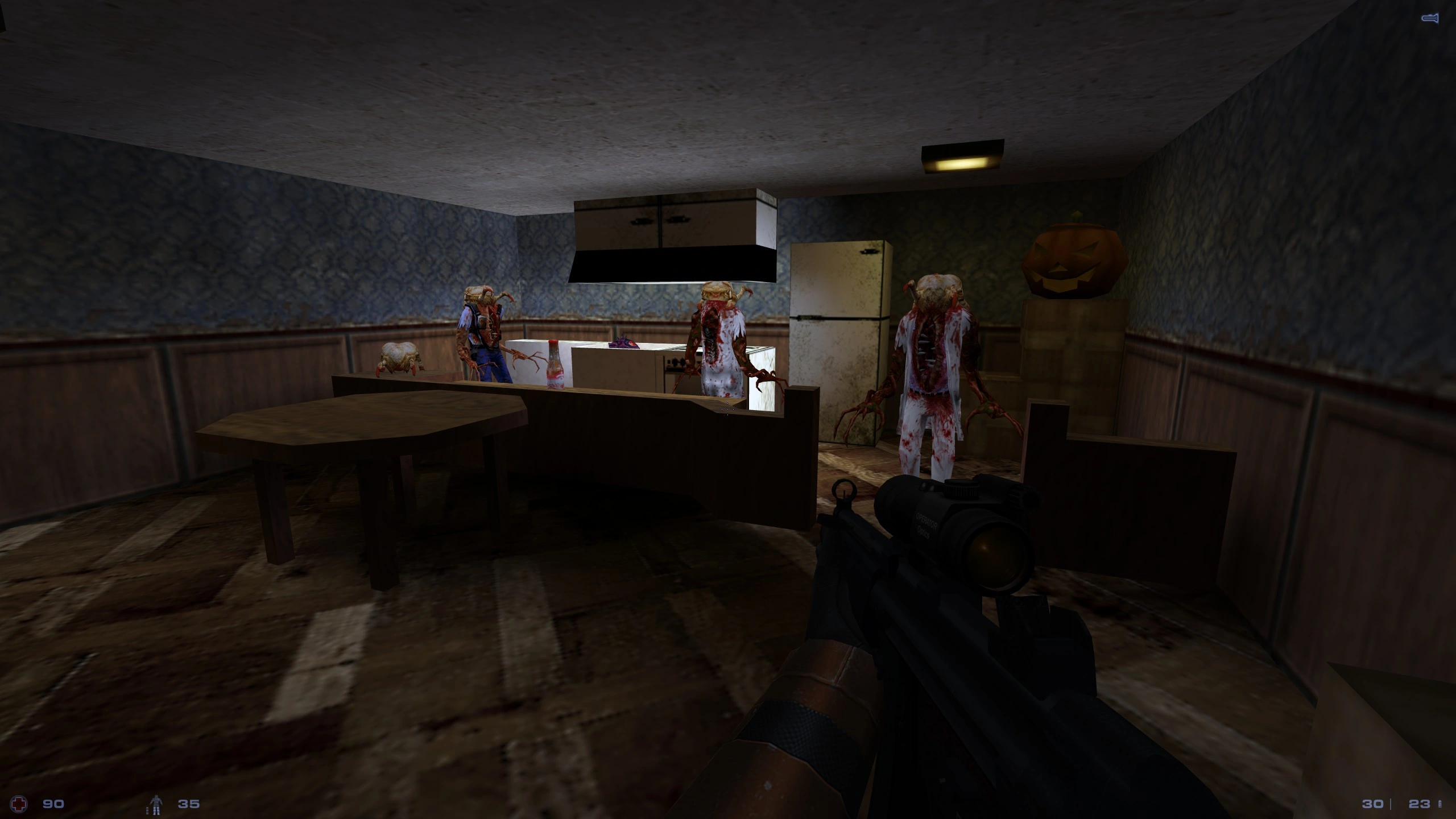 Objectif, ramener des ingrédients aux zombies pour la cuisine.