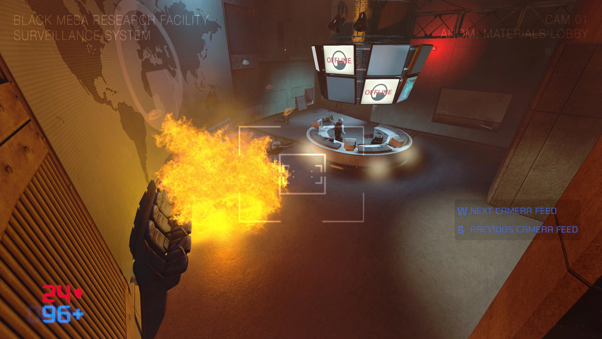 Des interactions en direct avec les caméras du complexe de Black Mesa.