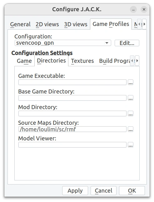 Je remplis le champ « Source Maps Directory ».