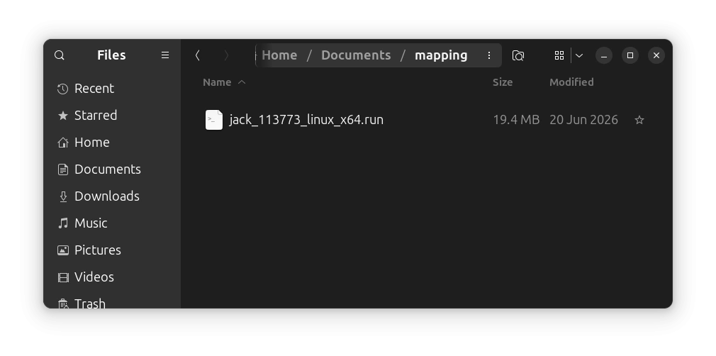 J’ai mis le fichier que j’ai téléchargé dans un dossier « mapping » dans mon dossier « Documents ».
