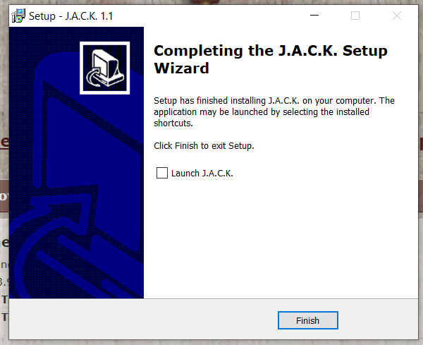 Décoche « Launch J.A.C.K. »
