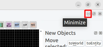 Le bouton « Minimiser » pour minimiser la map ouverte actuellement.