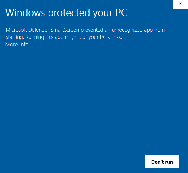 Windows peut bloquer l’installation